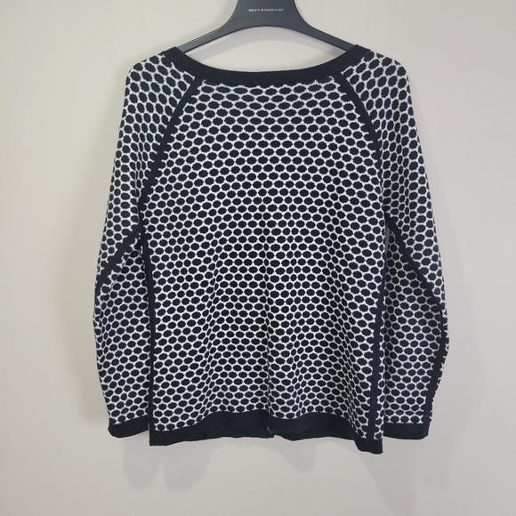 Pendleton Cardigan Sweater 100% Cotton Womens Medium Black White Button Front - Picture 5 of 7